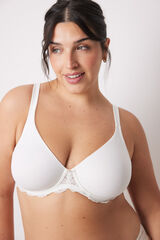 Womensecret REAL brasier reductor microfibra y encaje blanco amarillo