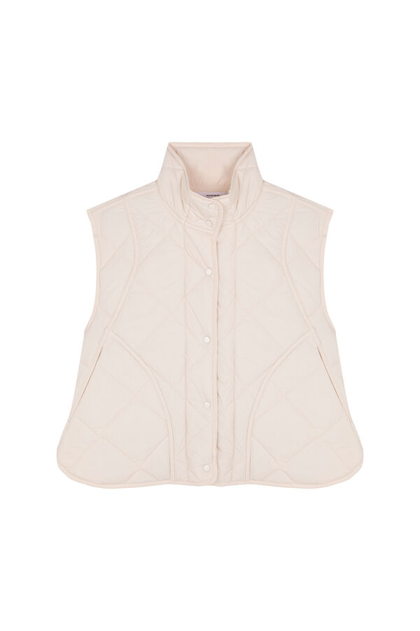 Women'secret Chaleco acolchado blanco marfil
