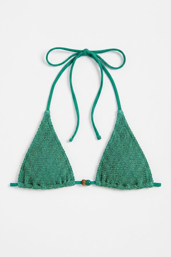 Women'secret Traje de ba&ntilde;o bikini halter de lurex verde verde