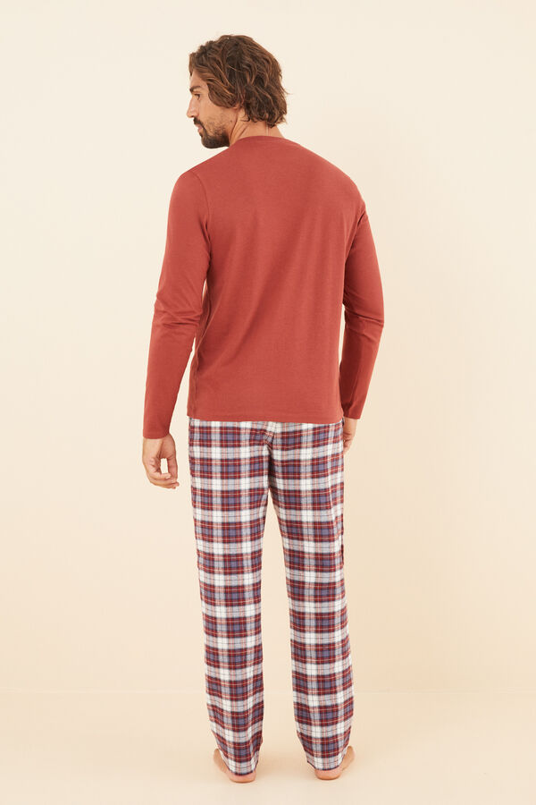 Womensecret Pijama larga hombre 100% algodón Garfield naranja