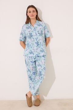 Womensecret Pijama camisera capri 100% algodón flores estampado