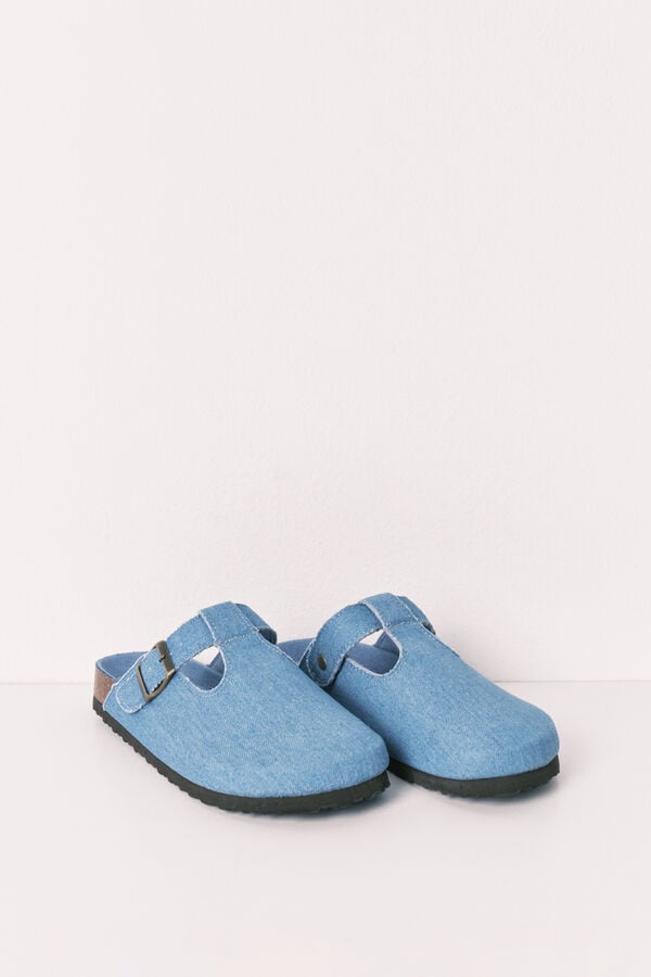 Women'secret Zapatillas BIO cerradas de denim azul azul