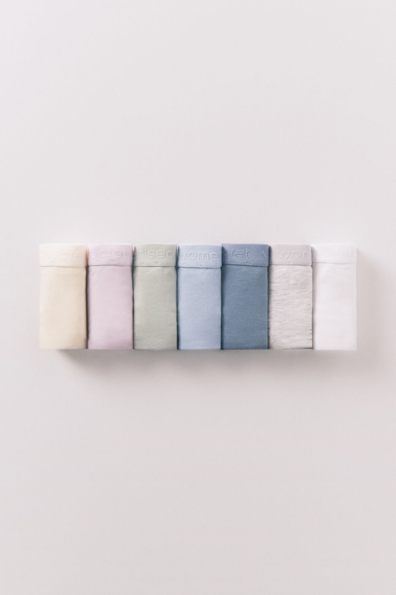 Women'secret Pack de 7 tangas de algod&oacute;n con logo