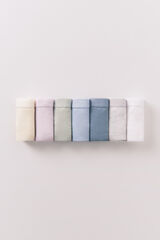 Women'secret Pack de 7 tangas de algod&oacute;n con logo blanco