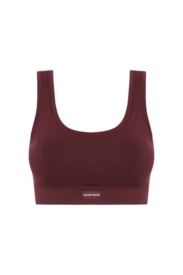 Women'secret LOVELY top reversible sin costuras en color granate púrpura