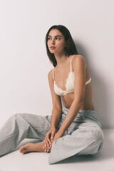 HI&BYE Brasier triangular de encaje amarillo amarillo