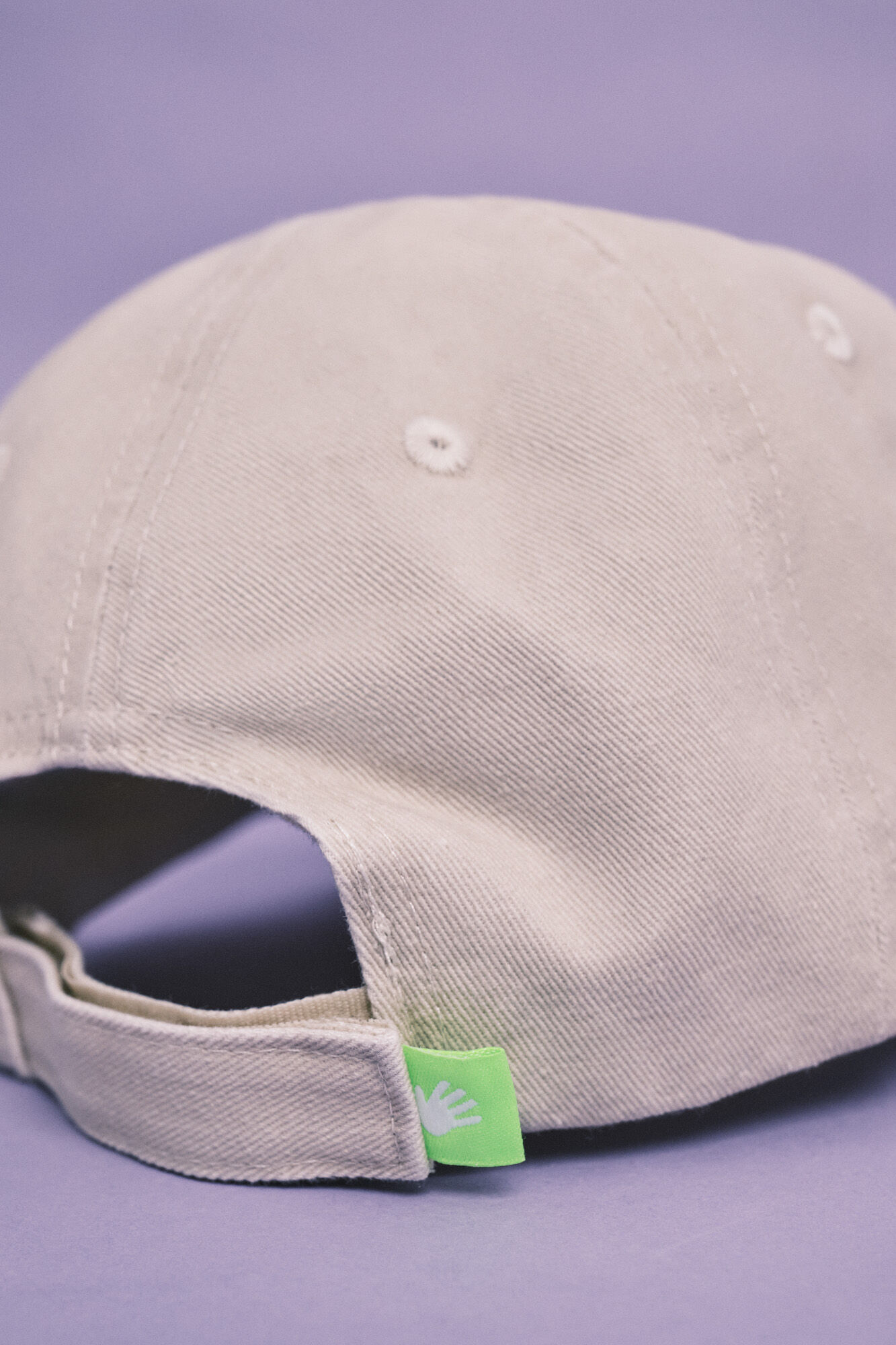 HI&BYE Gorra de algod&oacute;n beige con logo bordado