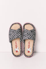 Women'secret Zapatillas de casa de tiras cruzadas con estampado &eacute;tnico gris