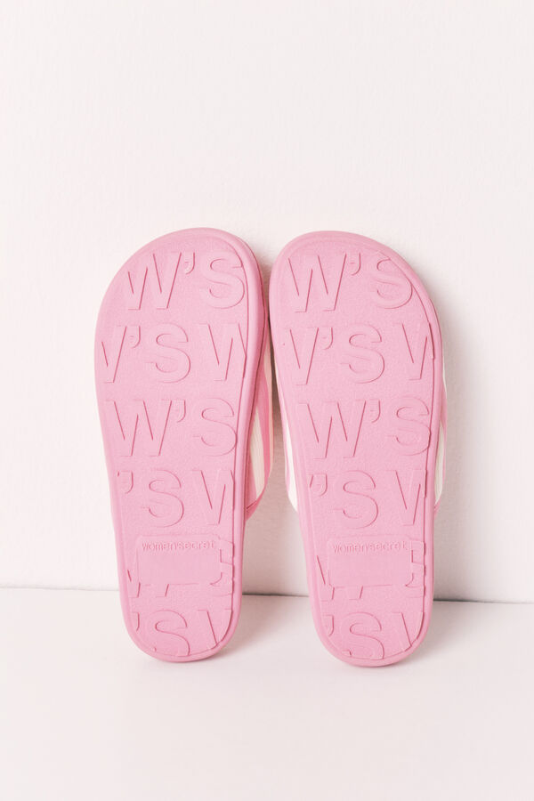 Women'secret Pantunflas de rayas rosas estampado