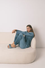 Womensecret Pijama larga de terciopelo verde. verde