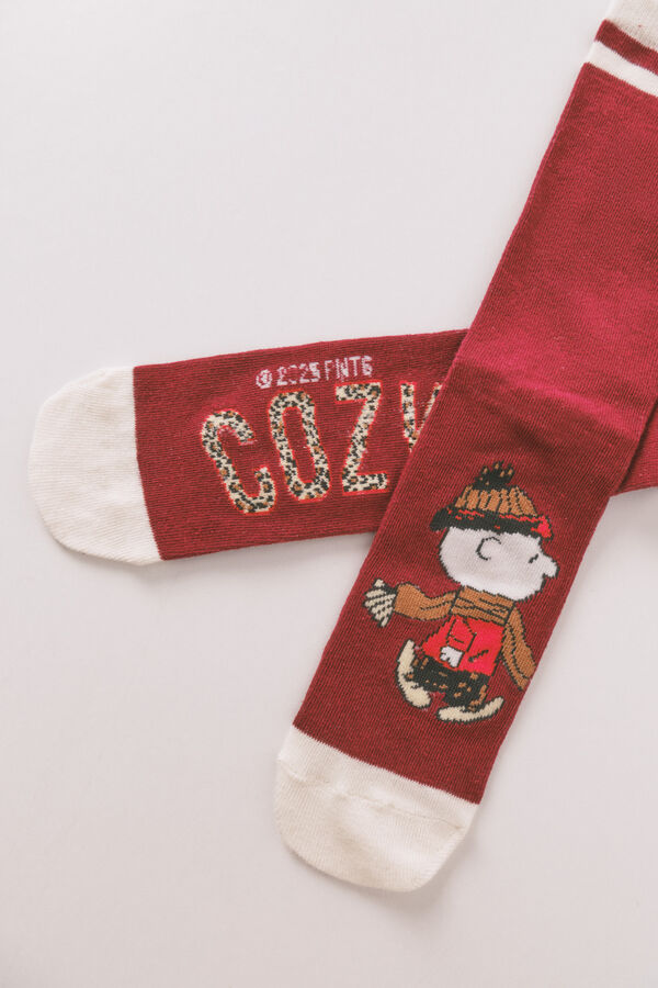 Women'secret Pack de 3 calcetines largos rojos de algodón de Snoopy  rojo