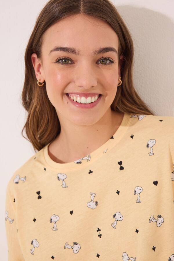 Womensecret Pijama larga amarillo de Snoopy amarillo