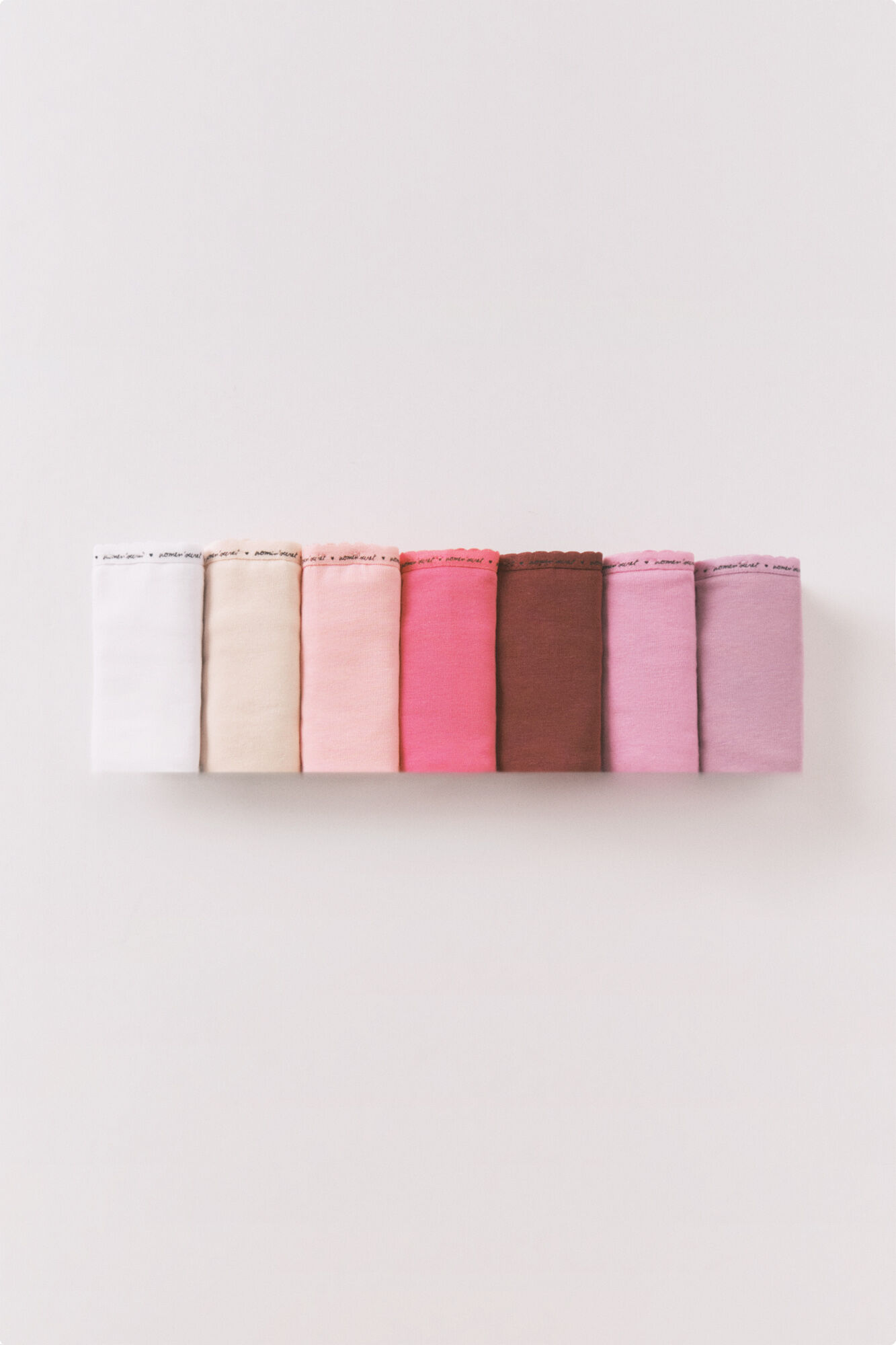 Women'secret Pack 7 panties cl&aacute;sicas de algod&oacute;n rosa