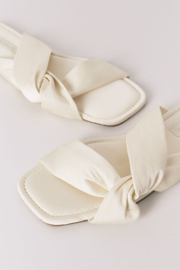 Women'secret Pantuflas satén nudo amarillas amarillo