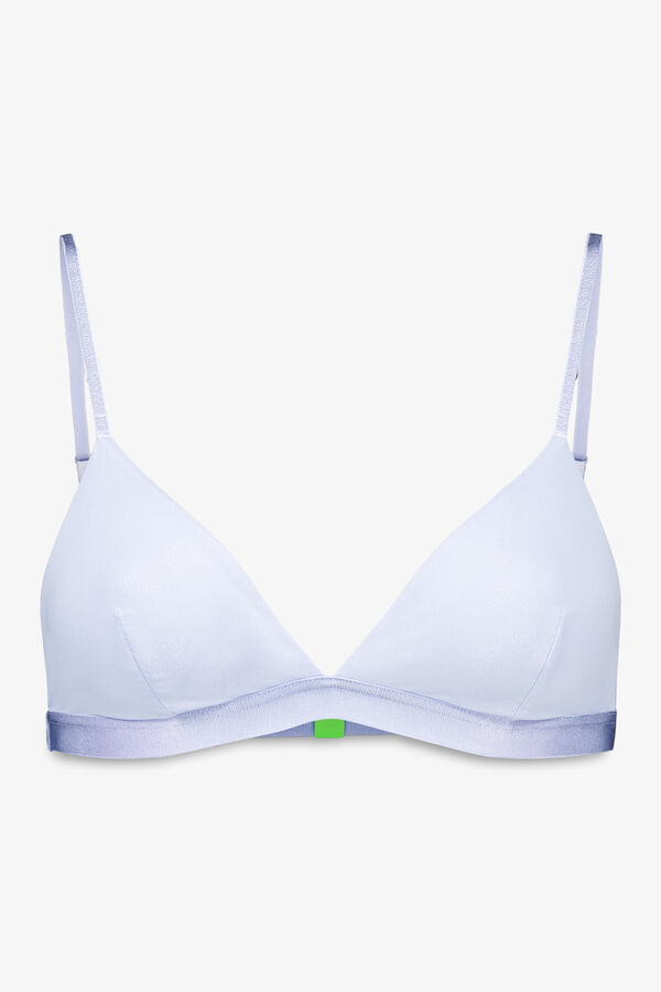 HI&BYE Brasier triangular de microfibra con purpurina azul claro azul
