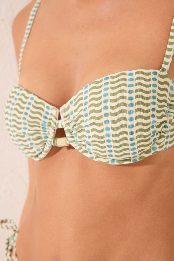 Womensecret Top de bikini balconette con estampado geométrico estampado