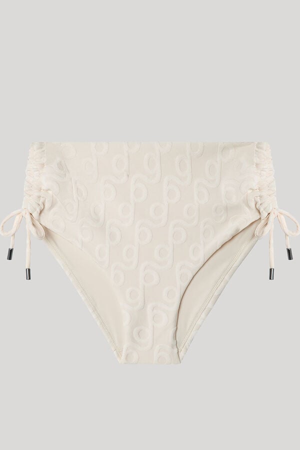 Gisela Panty de bikini alta con estampado geométrico beige beige