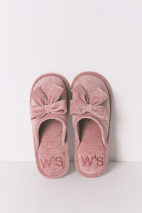 Women'secret Pantuflas para casa cerradas de chenilla rosa
