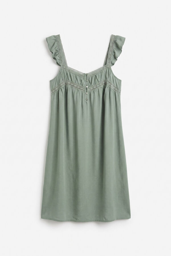 Women'secret Camis&oacute;n midi de tirantes verde kaki