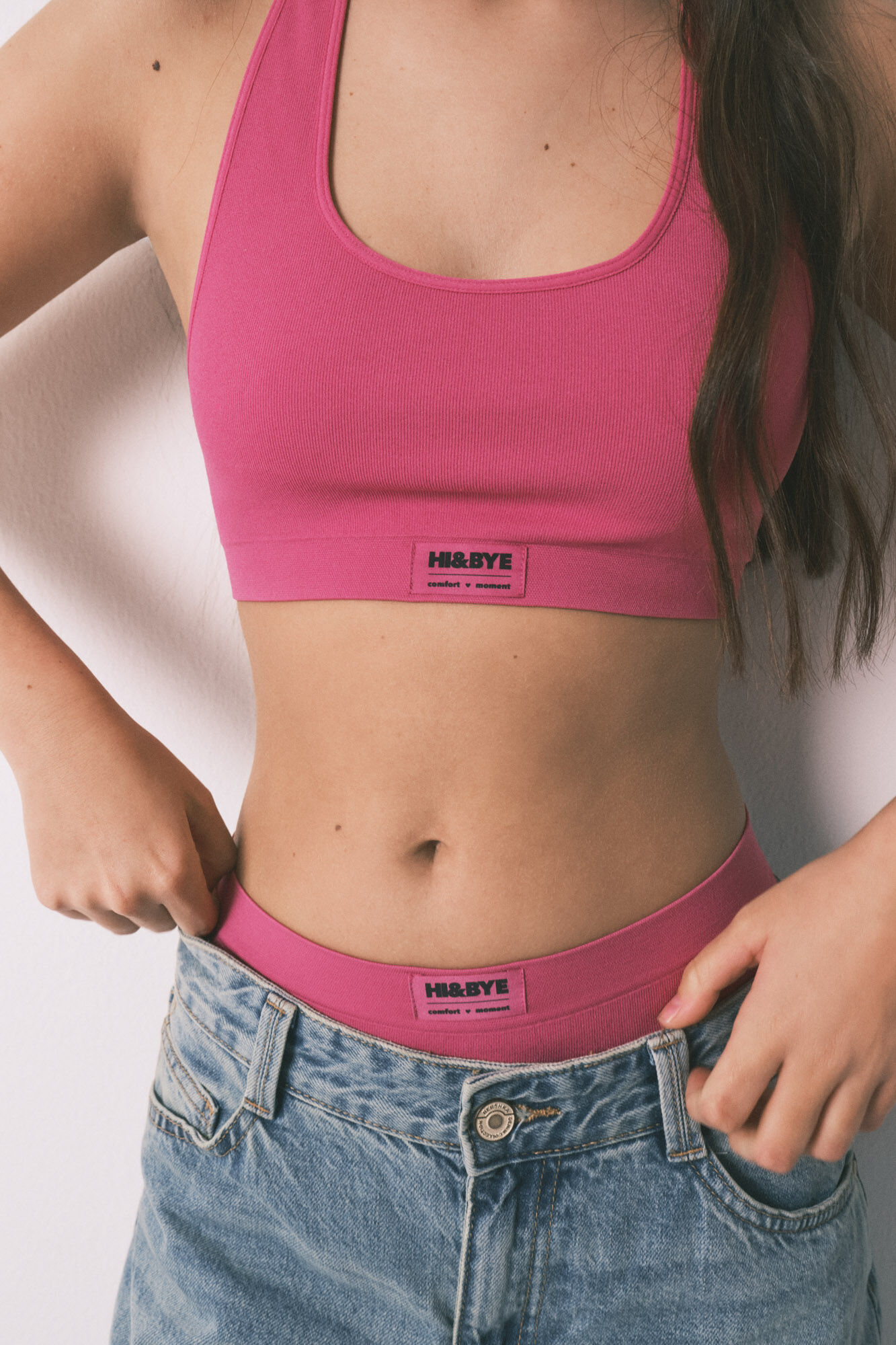 HI&BYE Brasier deportivo sin costura rosa