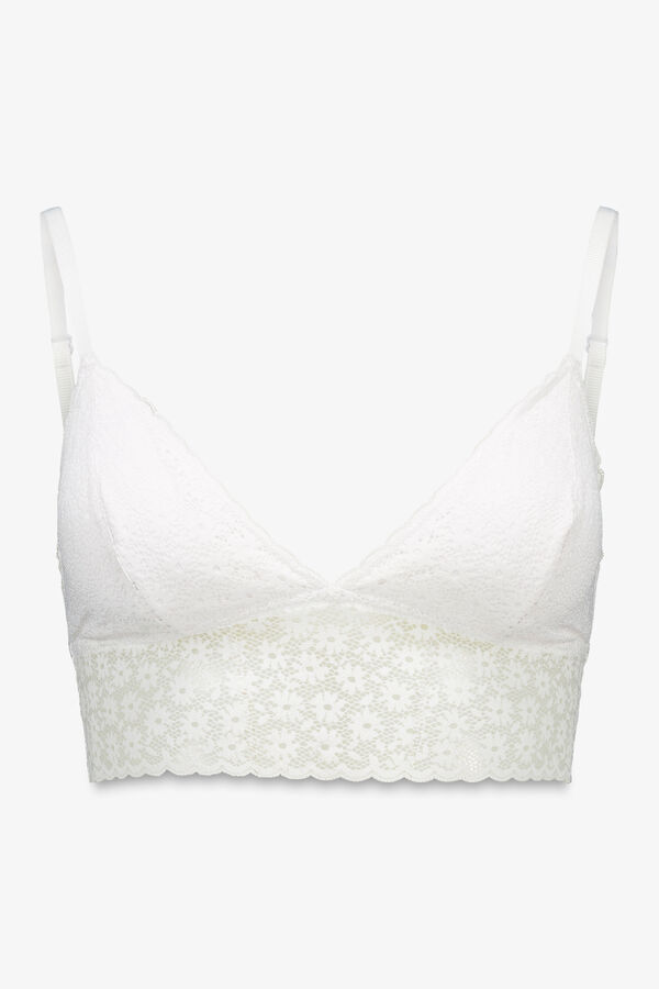 Women'secret LOVELY brasier bralette de encaje de flores blanco blanco