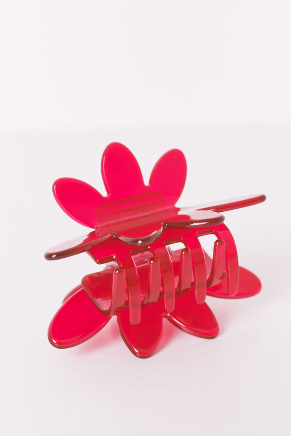 Womensecret Clip de flor roja transparente rojo