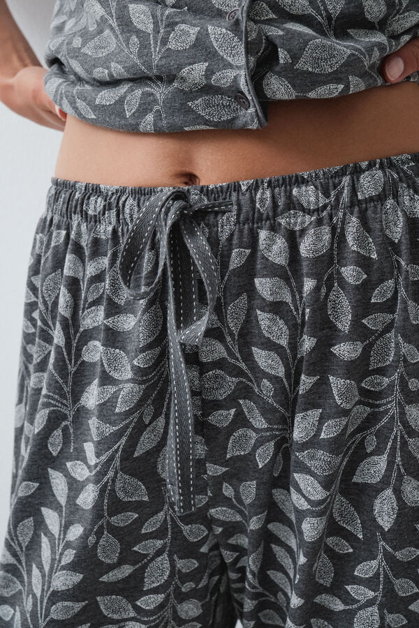 Women'secret Pijama larga camisera de hojas estampado