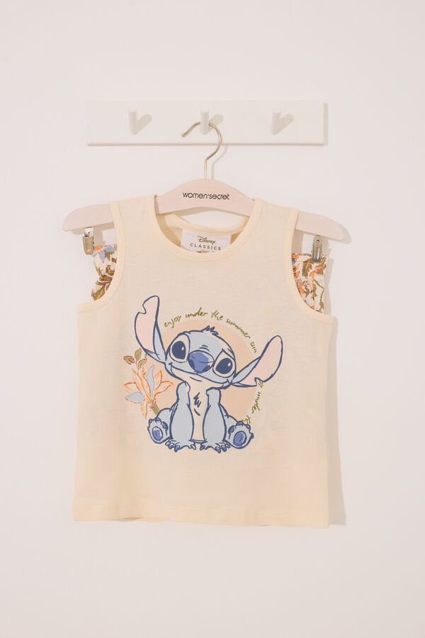 Womensecret Pijama corta infantil de Lilo&Stitch marfil