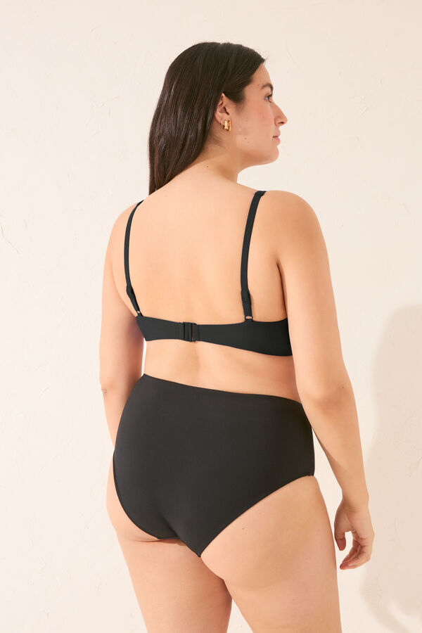 Womensecret Panty de bikini moldeador de cintura alta negra negro