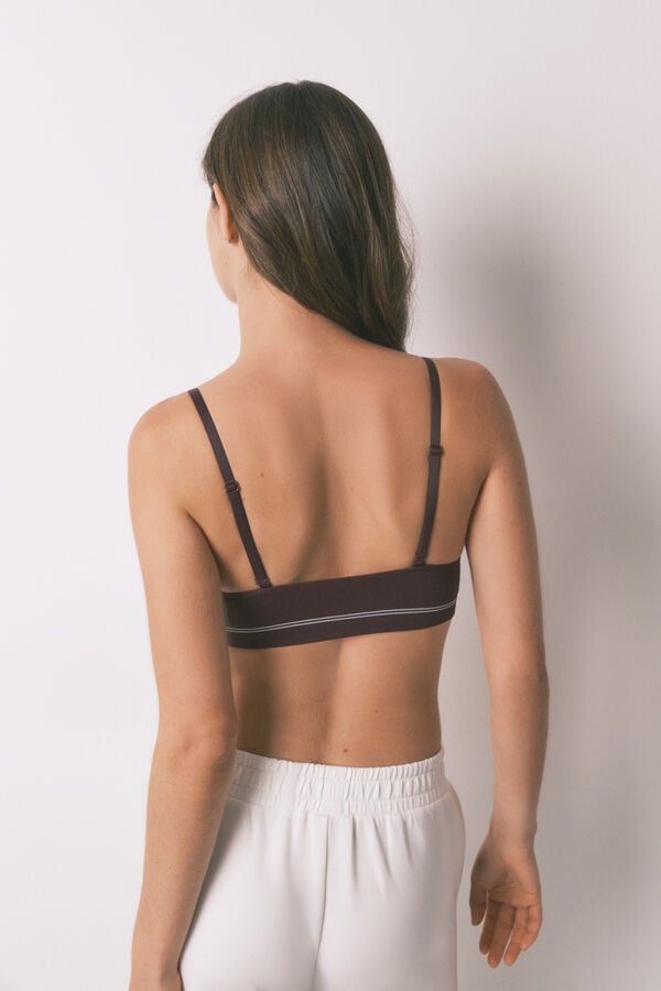 Women'secret Top triangular NATURAL sin costuras granate p&uacute;rpura