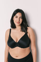 Women'secret Brasier reductor de microfibra y encaje negro REAL negro