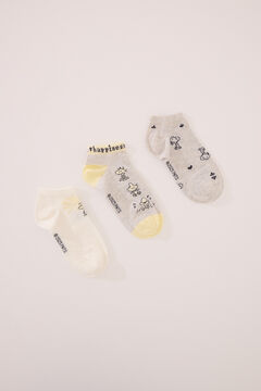 Womensecret Pack de 3 calcetines short de Snoopy estampado