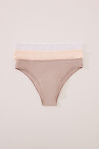 Women'secret Pack de 3 panties brasileñas de microfibra 