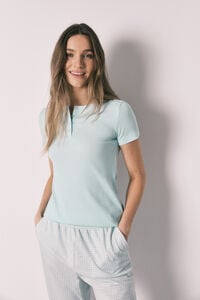 Women'secret Pijama manga corta a cuadros Vichy verde