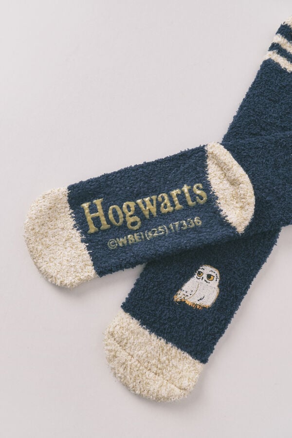 Women'secret Calcetines largos de piel con estampado de Harry Potter azul