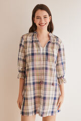 Womensecret Playera de dormir 100% algodón cuadros estampado