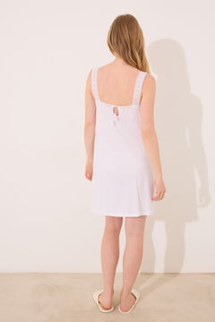 Womensecret Camisón corto "premamá" de encaje blanco marfil