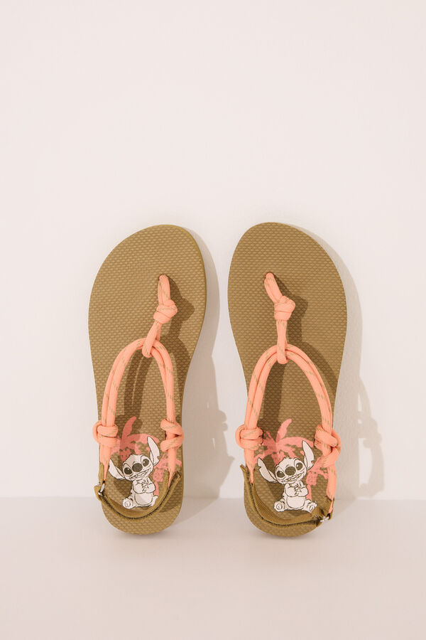 Womensecret Chanclas de cuerda de Lilo & Stitch kaki