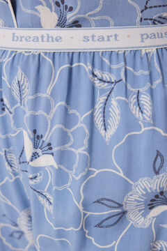 Womensecret Pijama camisera de viscosa con flores azul