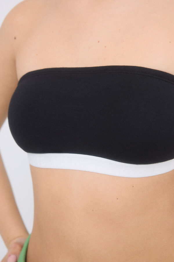 Womensecret Sujetador bandeau copas extraíbles negro negro