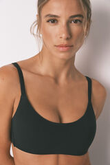 Women'secret Top brasier de algodón negro negro