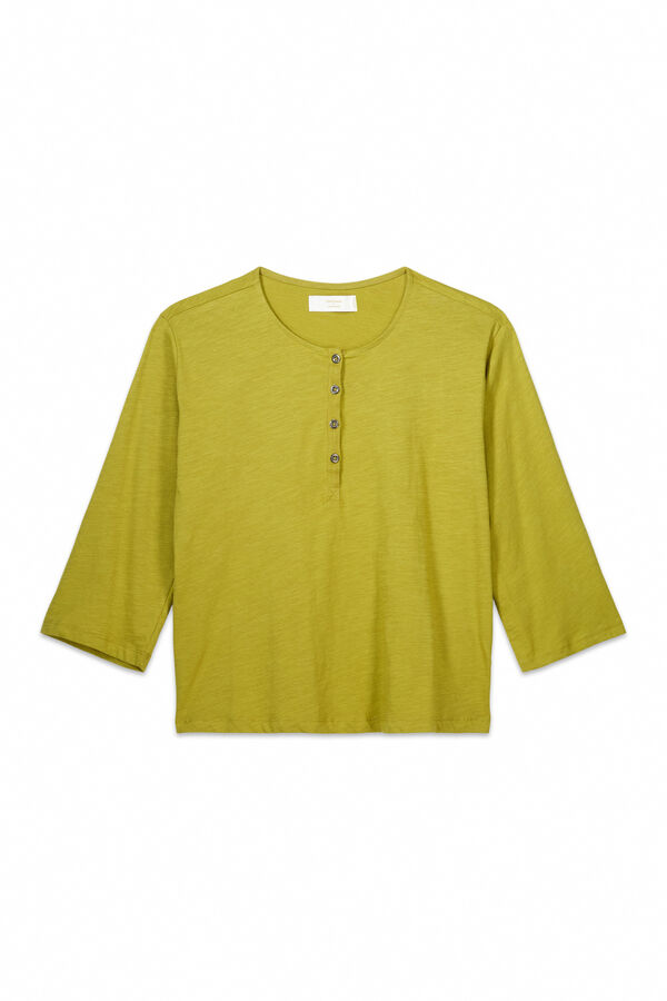Womensecret Playera manga larga 100% algodón color caqui kaki