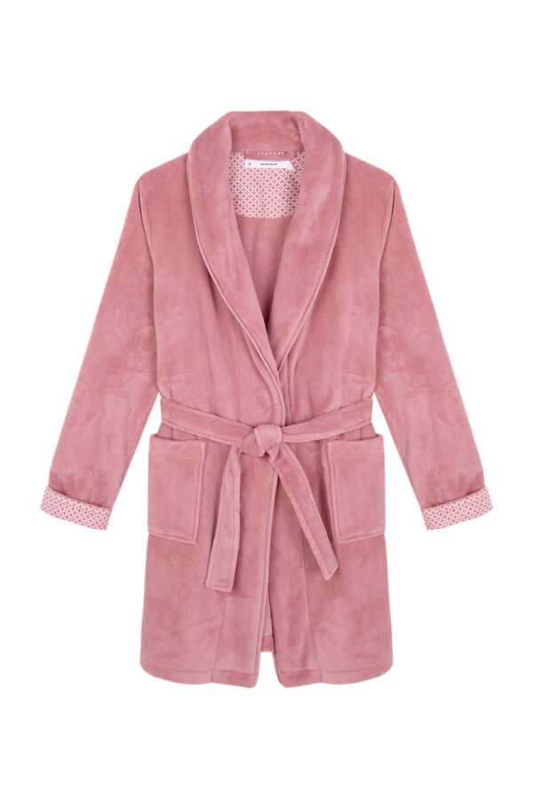 Women'secret Bata midi de forro polar rosa rosa
