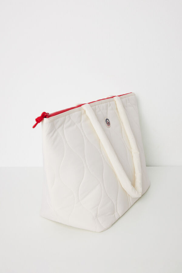 Womensecret Bolsa blanca nylon acolchado marfil