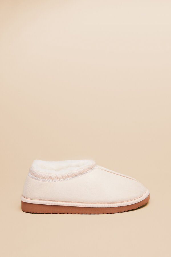 Womensecret Pantuflas casa bota beige marfil