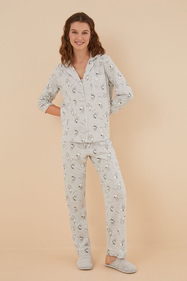 Womensecret Pijama larga camisera 100% algodón Snoopy estampado