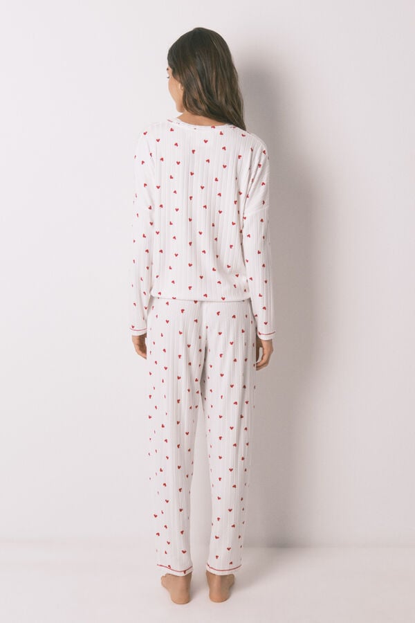 Women'secret Pijama larga estampado Mickey Cherry blanco