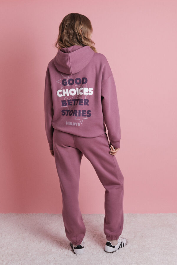 HI&BYE Pantal&oacute;n jogger de felpa rosa claro rosa
