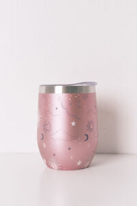 Women'secret Taza térmica de metal rosa con estampado astral