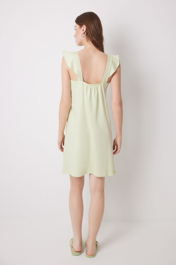 Womensecret Camisón midi verde volantes verde